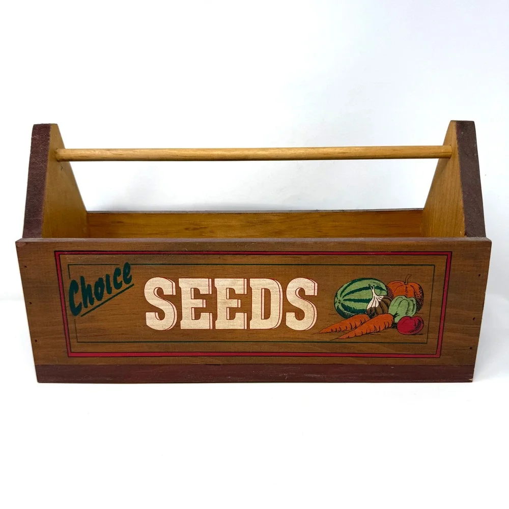 Nostalgia Wooden Box Co Vermont Choice Seeds Garden Caddy Rustic Wood Tote Brown